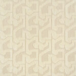 Beige wandbekleding met een abstract geometrisch patroon uit de Elitis Baleares Eivissa LR 370 03 collectie.