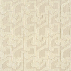 Beige wandbekleding met een abstract geometrisch patroon uit de Elitis Baleares Eivissa LR 370 03 collectie.
