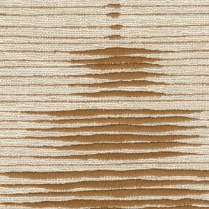 Textielpatroon Elitis Baleares Talaia LZ 903 79 met horizontale strepen in beige en bruintinten.