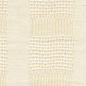 Detailopname van het geweven textielpatroon Elitis Baleares Vista CN 005 03 in beige en crèmetinten.