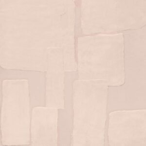 Abstract roze Elitis-behang uit de Art Paper Amami RM 1035 03 collectie met een textuur van overlappende rechthoekige vlakken.