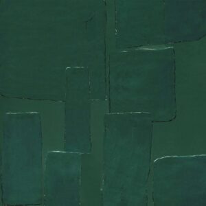 Donkergroen Elitis-behang uit de Art Paper Amami collectie met een abstract patroon van rechthoekige vlakken.