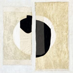 Abstract Elitis-behang met geometrische vormen in neutrale tinten uit de Art Paper IZU RM 1030 02 collectie.