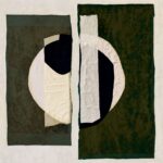 Abstract Elitis-behang uit de Art Paper collectie met geometrische vormen in donkere en neutrale tinten.