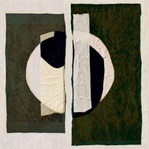 Abstract Elitis-behang uit de Art Paper collectie met geometrische vormen in donkere en neutrale tinten.