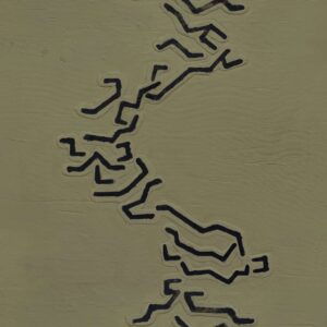 Beige Elitis behang uit de Art Paper Jima RM 1033 04 collectie met abstract zwart reliëfpatroon.