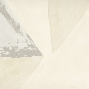 Abstract patroonbehang uit de Elitis Voile de Papier collectie met zachte grijs- en crèmetinten.