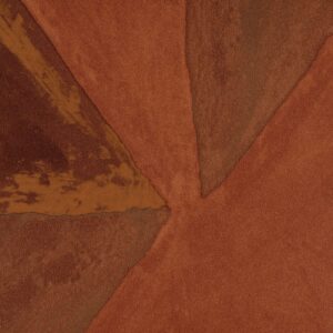 Abstract Elitis-behang uit de Voile de Papier collectie met geometrische vormen in warme roest- en bruintinten.