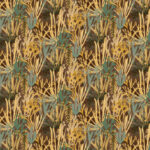 Behangpatroon Elitis Flower Power Algues TP 303 05 met abstracte plantenmotieven in aardetinten en groentinten.