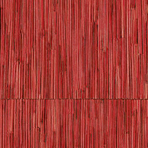 Rood Elitis-behang uit de Formentera-collectie met een textuur die doet denken aan verticale stroken stro.