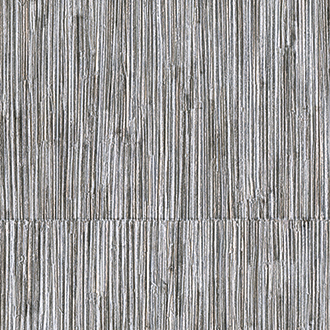 Grijs Elitis-behang uit de Formentera La Casa de Paja collectie met een verticale, straw-achtige textuur.
