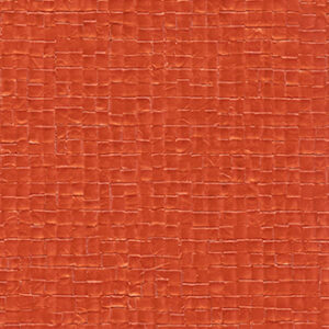 Oranje Elitis-behang uit de Glass Nacres-collectie met een glanzende, geweven textuurstructuur.