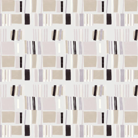 Geometrisch Elitis-behang uit de Initiation Renaissance collectie met abstract patroon in neutrale tinten.