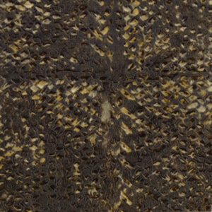 Close-up van het Elitis-behang Laca Salvaja VP 916 18 met een donkere, exotisch ogende textuur en slangenhuidpatroon.