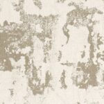 Beige en wit Elitis-behang met een artistiek, verweerd linnen- en pleistereffect.