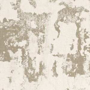 Beige en wit Elitis-behang met een artistiek, verweerd linnen- en pleistereffect.
