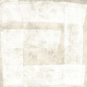 Abstract patroonbehang uit de Elitis Message TP 331 01 Voile de Papier collectie met zachte, rechthoekige vormen in lichte beige- en crèmetinten.