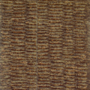 Behang Elitis Natural Mood in koperkleur met een structuur van horizontale, organische lijnen.