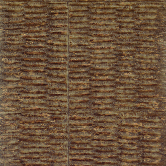 Behang Elitis Natural Mood in koperkleur met een structuur van horizontale, organische lijnen.