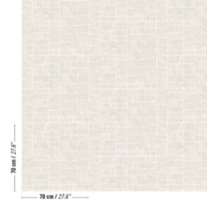Beige Elitis-behang met organisch Ondes-patroon in een formaat van 70 bij 70 cm.