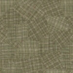 Patchwork-patroon van Elitis-behang VP 987 02 met overlappende geweven texturen in groentinten.