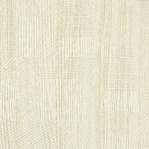 Reliefbehang van Elitis uit de Bois Sculpte Ramille-serie met een geometrisch patroon in zacht beige.