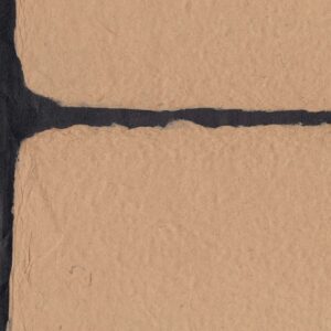 Close-up van Elitis behang Hanji Nishino RM 1059 04 met een rechthoekig patroon van beige papier en zwarte lijnen.