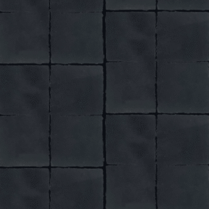 Donkerblauw Elitis Hanji Nishino RM 1059 80 behang met een patroon van onregelmatige vierkante vlakken.