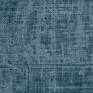 Blauw Elitis behang uit de La Caravane collectie met een textiele, artistieke structuur.