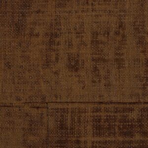 Donkerbruin Elitis behang uit de La Caravane collectie met een textielachtige, verweerde linnenstructuur.