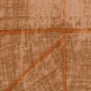 Detail van Elitis behang La Caravane Chogak VP 943 06 met een textuur van geweven stof in aardetinten en geometrische vlakken.