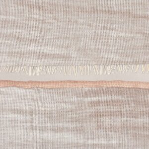 Beige Elitis-behang La Caravane Moshi Moshi VP 942 03 met linnenstructuur, franjes en natuurlijke tinten.