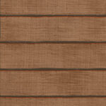 Behangpatroon Elitis La Caravane Moshi Moshi VP 942 05 met horizontale banen in warme bruine en oranje tinten.