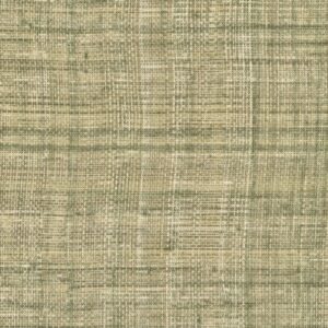 Textuur van Elitis behang Matieres Végétales Abaca VP 983 61 met een geweven, natuurlijk ogend patroon in beige en groentinten.