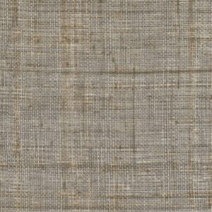Beige-grijs Elitis behang van natuurlijke abaca vezels met een grof geweven textuur.