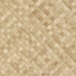 Beige Elitis behang uit de Matières Végétales collectie met een gevlochten Buri-patroon in ruitvorm.