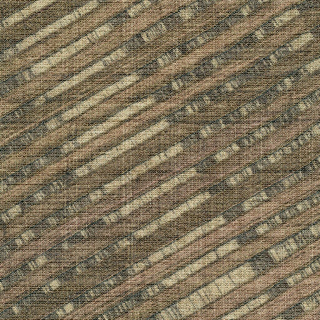 Close-up van Elitis behang uit de Matières Végétales collectie, model Speranza VP 987 02, met diagonale strepen in aardetinten en een textiele structuur.