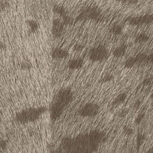 Behang met panterprintstructuur in bruine en beige tinten uit de Elitis Mémoires-collectie.