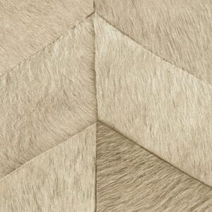 Beige Elitis behang uit de Memoires Santa Fe collectie met een patroon van textuurvolle, haarachtige vlakken in visgraatmotief.