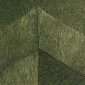 Groen Elitis Memoires Santa Fe behang met een geometrisch patroon en textuur die lijkt op geborsteld textiel.