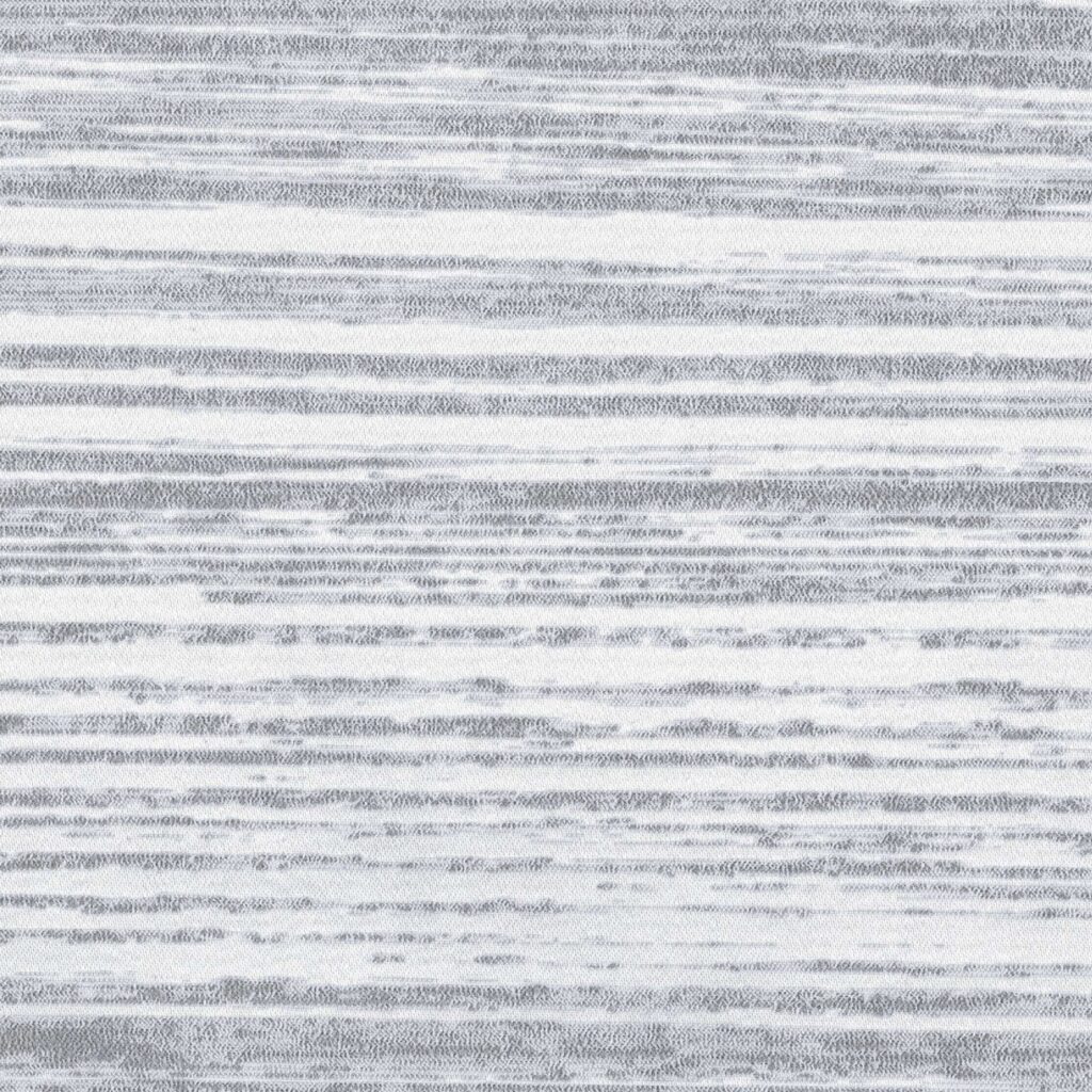 Grijs-wit Elitis behang uit de Mouvements Esprit Libre serie met een patroon van horizontale, textuurachtige strepen.