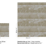 Voorbeeld van Elitis-behang Mouvements Esprit Libre RM 1024 92 met abstract patroon in aardetinten en herhalingseenheid van 86,5 x 135 cm.