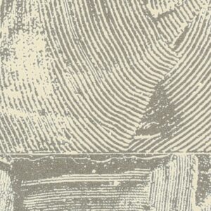 Abstract patroon van Elitis-behang Mouvements Impulsion RM 1022 91 met reliëfstructuur in beige en grijstinten.