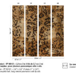 Panoramisch Elitis Sauvages Leopard behang met luipaardprint in bruine en zwarte tinten, verdeeld in vier stroken van elk 0,7 meter breed en 3 meter hoog.