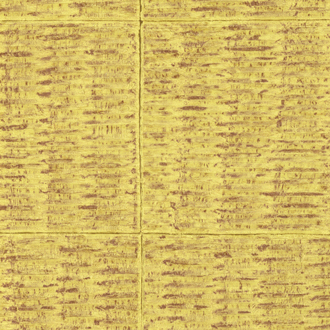 Geelbruine Elitis Behnag Natural Mood VP 915 09 wandbekleding met een textuur van ruwe, horizontale lijnen en rechthoekige patronen.
