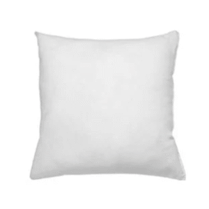 Vierkant wit Elitis binnenkussen van 65 x 65 cm tegen een witte achtergrond.