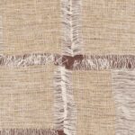 Beige structuurstof met franjes en kruisvormig patroon uit de Elitis Cérès Cybèle VP 1009-14 collectie.