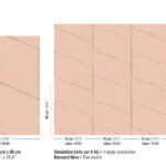 Afbeelding van het Elitis Ceres Hera VP 1010-50 behangpatroon met diagonale strepen in herhaling over panelen van 70 x 90 cm.