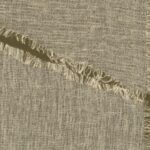 Beige en olijfgroene Elitis Ceres Hera VP 1010-75 wandbekleding met linnenstructuur en rafelige textuur.