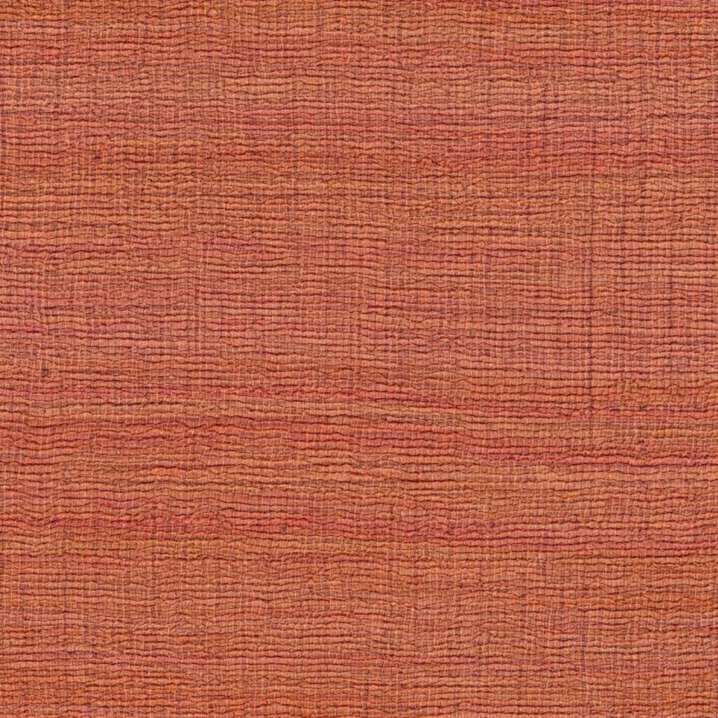 Oranje structuurbehang Elitis Ceres Rhea VP 1008-30 met een geweven textielachtige uitstraling.